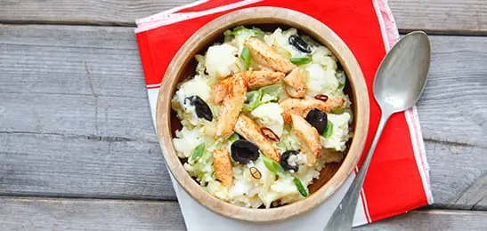 Recept van het Voedingscentrum: Bloemkoolstamppot met kip